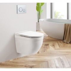 Унитаз подвесной BelBagno Senso-R BB017CHR+BB870SC безободковый