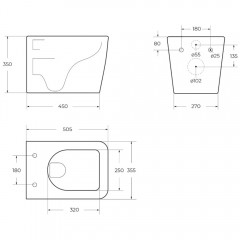 Унитаз подвесной BelBagno Veneto BB132CHR+BB132SC безободковый