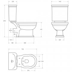 Унитаз BelBagno Boheme BB115CPR+BB115T+BB115SC безободковый