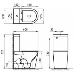 Унитаз BelBagno Flay-R BB2149CPR+BB2149T+BB2111SC безободковый