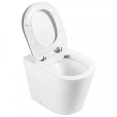 Унитаз приставной BelBagno Flay-R BB1003CBR+BB2111SC безободковый