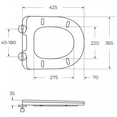 Крышка-сиденье для унитаза BelBagno Colorato BB062SC-GR