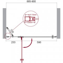 Душевая дверь BelBagno Kraft KRAFT-B-12-60/30-C-Cr-L