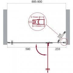 Душевая дверь BelBagno Kraft KRAFT-B-12-60/30-C-Cr-R