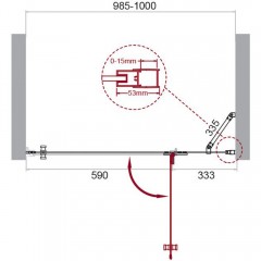 Душевая дверь BelBagno Kraft KRAFT-B-12-60/40-C-Cr-R