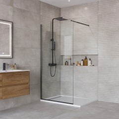 Душевое ограждение BelBagno Kraft KRAFT-L-1-90-C-NERO