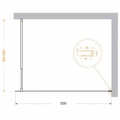 Душевое ограждение BelBagno Kraft KRAFT-L-1-120-C-NERO