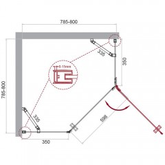 Душевой угол BelBagno Kraft KRAFT-P-1-80-C-Cr-R