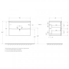 Тумба под раковину BelBagno Acqua 80 rovere rustico ACQUA-800-2C-SO-RR