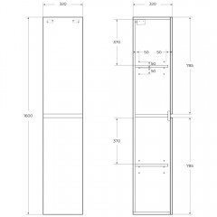 Пенал BelBagno Albano 32 rovere vintage bianco ALBANO-1600-2A-SC-RVB-P