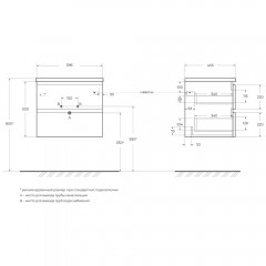 Тумба под раковину BelBagno Albano 60 rovere nature grigio ALBANO-600-2C-SO-RNG