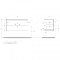 Тумба под раковину BelBagno Albano 100 rovere nature grigio ALBANO-1000-2C-SO-RNG