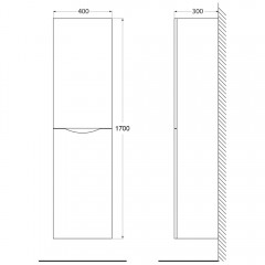 Пенал BelBagno Ancona-N 40 rovere bianco ANCONA-N-1700-2A-SC-WO-R