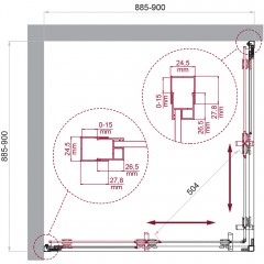 Душевой угол BelBagno Luce LUCE-A-2-90-P-Cr