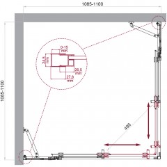 Душевой угол BelBagno Luce LUCE-A-22-90+20-P-Cr