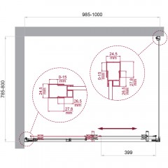 Душевой угол BelBagno Luce LUCE-AH-1-100/80-C-Cr