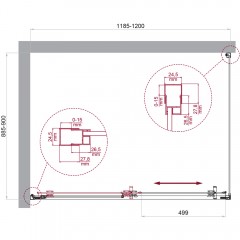 Душевой угол BelBagno Luce LUCE-AH-1-120/90-P-Cr