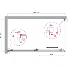 Душевой угол BelBagno Luce LUCE-AH-1-140/80-C-Cr