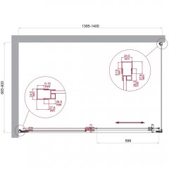 Душевой угол BelBagno Luce LUCE-AH-1-140/90-C-Cr