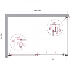 Душевой угол BelBagno Luce LUCE-AH-1-150/100-C-Cr