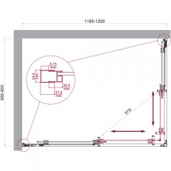 Душевой угол BelBagno Luce LUCE-AH-2-120/90-C-Cr