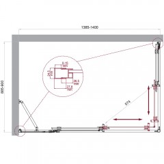 Душевой угол BelBagno Luce LUCE-AH-21-140/90-C-Cr