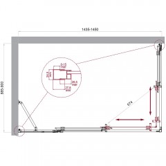 Душевой угол BelBagno Luce LUCE-AH-21-145/90-C-Cr