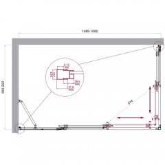 Душевой угол BelBagno Luce LUCE-AH-21-150/90-C-Cr