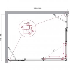 Душевой угол BelBagno Luce LUCE-AH-22-140/110-C-Cr