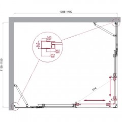 Душевой угол BelBagno Luce LUCE-AH-22-140/115-C-Cr