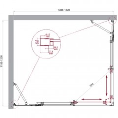 Душевой угол BelBagno Luce LUCE-AH-22-140/120-C-Cr