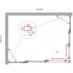 Душевой угол BelBagno Luce LUCE-AH-22-145/110-C-Cr