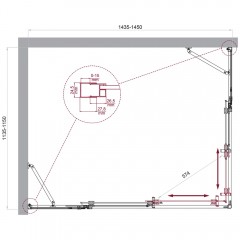 Душевой угол BelBagno Luce LUCE-AH-22-145/115-C-Cr