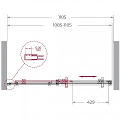 Душевая дверь BelBagno Marino MARINO-BF-1-110-C-Cr