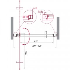 Душевая дверь BelBagno Marmi MARMI-B-1-100-C-Cr