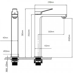 Смеситель для раковины Vincea Arco VBF-4AR02MB