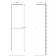 Пенал BelBagno Energia-N 40 bianco lucido ENERGIA-N-1700-2A-SC-BL-R