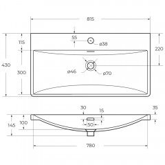 Раковина мебельная BelBagno BB-8076-3-80