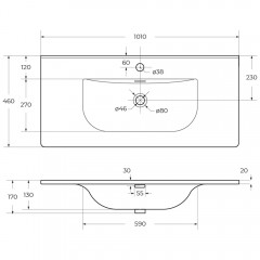 Раковина мебельная BelBagno BB-8099-100