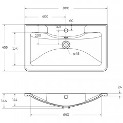 Раковина мебельная BelBagno BB800/455-LV-MR-ALR