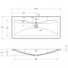 Раковина мебельная BelBagno BB1000/455-LV-MR-ALR