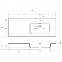 Раковина мебельная BelBagno BB1200ETL-R