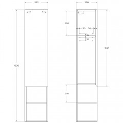 Пенал BelBagno Kraft 33 rovere tabacco KRAFT-1600-1A-SC-RT-L