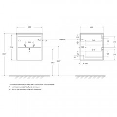 Тумба под раковину BelBagno Kraft 50 cemento grigio KRAFT-500-2C-SO-CG