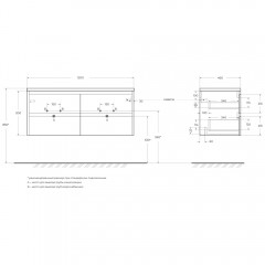 Тумба под раковину BelBagno Kraft 120 cemento grigio KRAFT-1200-4C-SO-2-CG