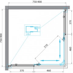 Душевое ограждение BelBagno Unique UNIQUE-A-2-75/90-C-Cr