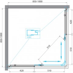 Душевое ограждение BelBagno Unique UNIQUE-A-2-85/100-P-Cr