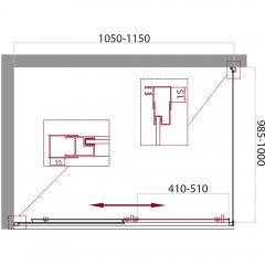 Душевое ограждение BelBagno Unique UNIQUE-AH-1-100/115-100-C-Cr