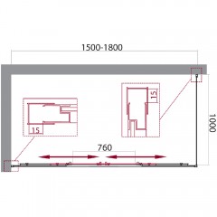 Душевое ограждение BelBagno Unique UNIQUE-AH-21-150/180-100-C-Cr