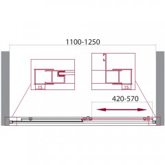 Душевая дверь BelBagno Unique UNIQUE-BF-1-110/125-C-Cr